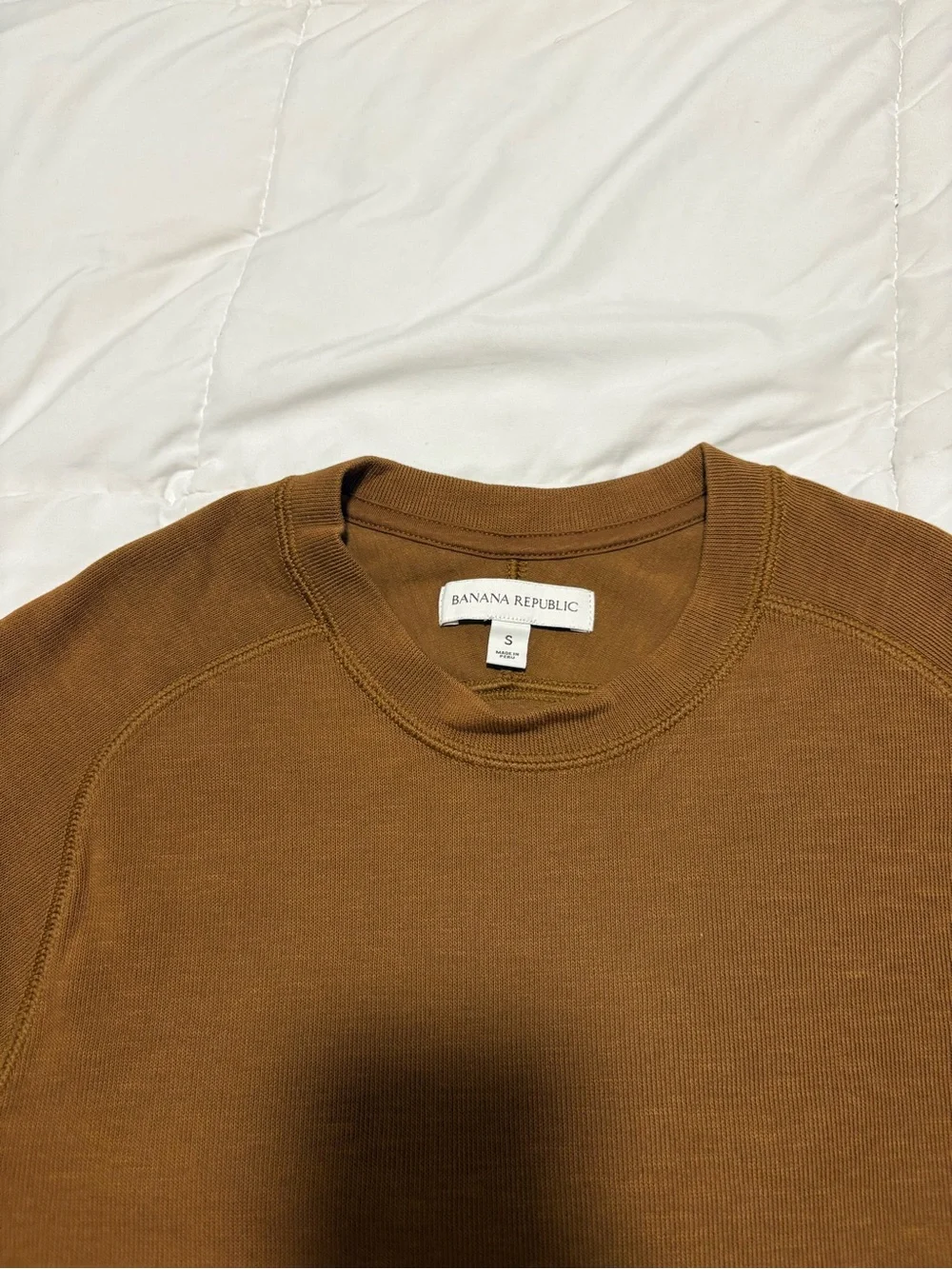 Banana Republic Slub Double-Knit Crewneck Long Sleeve Tee